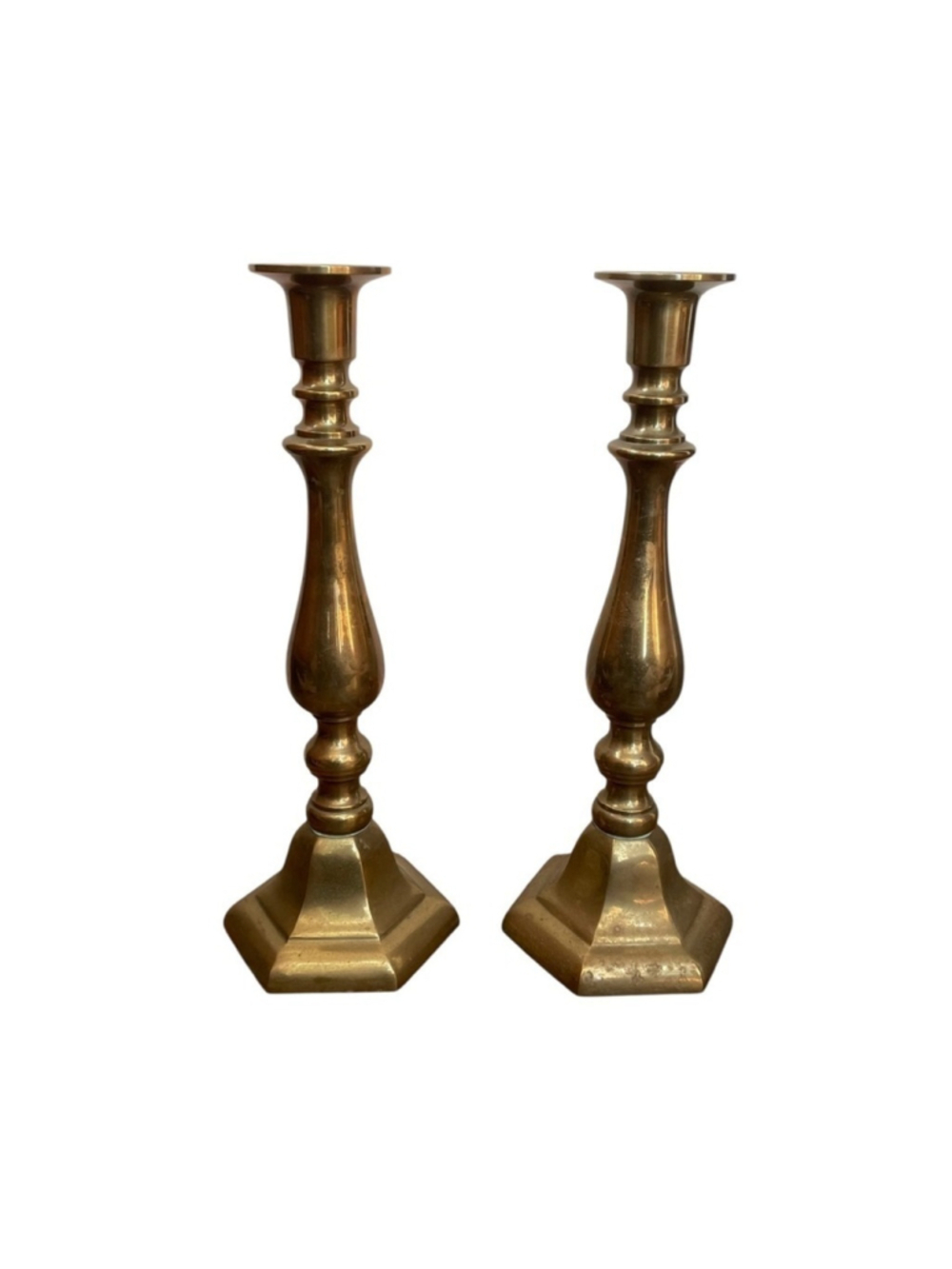 EATONS Brass Set of 2 Candle Holders Vintage